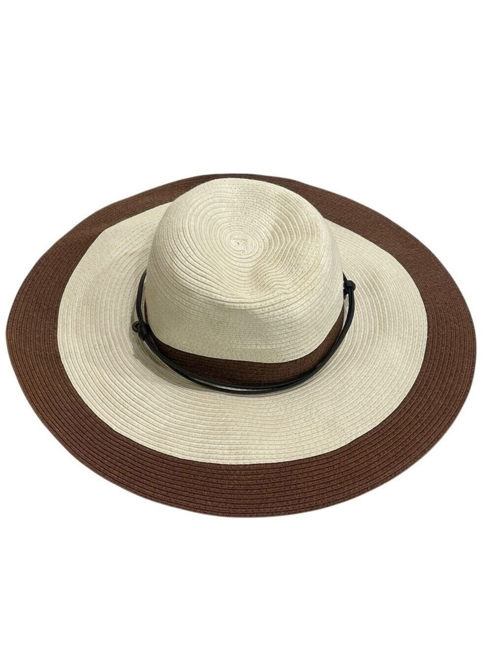 Sloggers Wide Brimmed Sun And Gardening Hat Cream Brown SZ M 22 1/2”